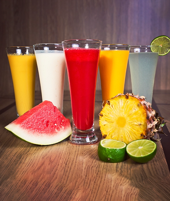 Refreshing & colourful New Year welcome mocktails from Nalan, perfect for corporate celebrations.