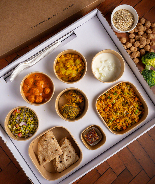 Protein wellness feast featuring wholesome Indian dishes rich in nutrition for a healthy balanced meal